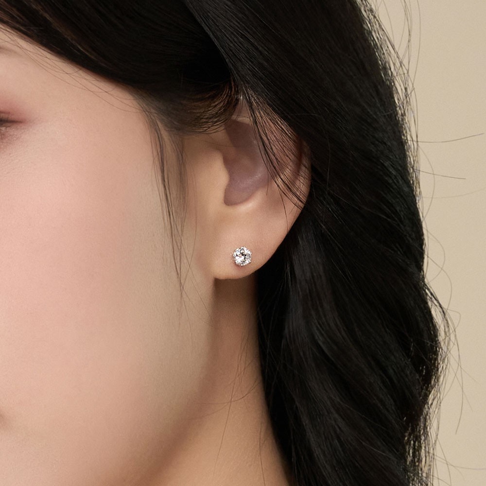 3부 랩 다이아몬드 귀걸이 6프롱 요약정보 및 구매